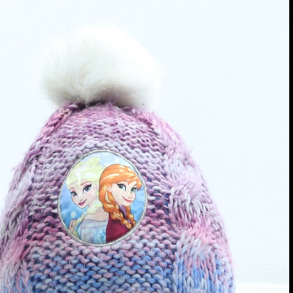 George Girls Pink Acrylic Bobble Hat One Size - Frozen