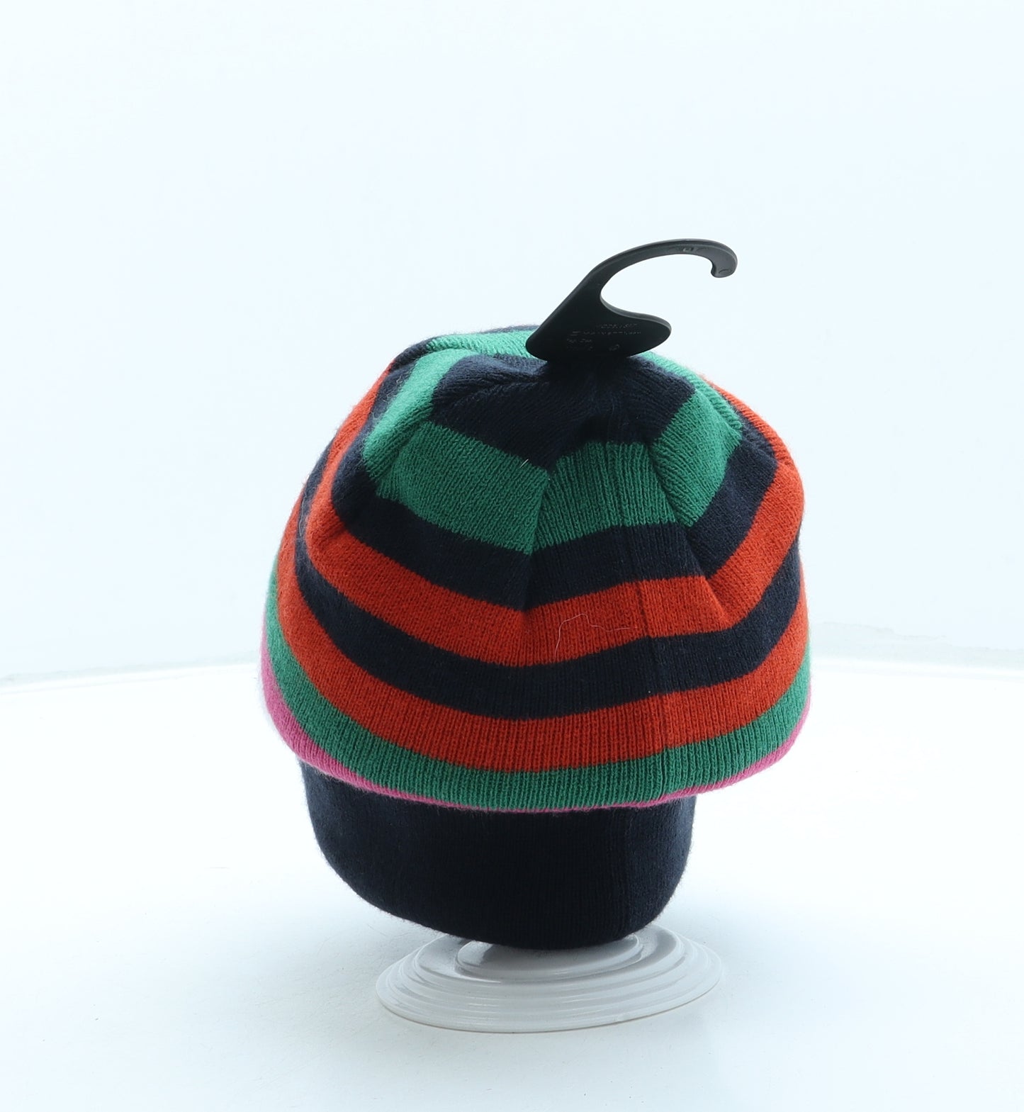 TU Womens Multicoloured Striped Acrylic Beanie One Size