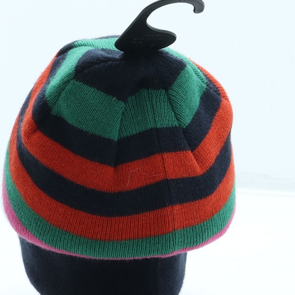 TU Womens Multicoloured Striped Acrylic Beanie One Size