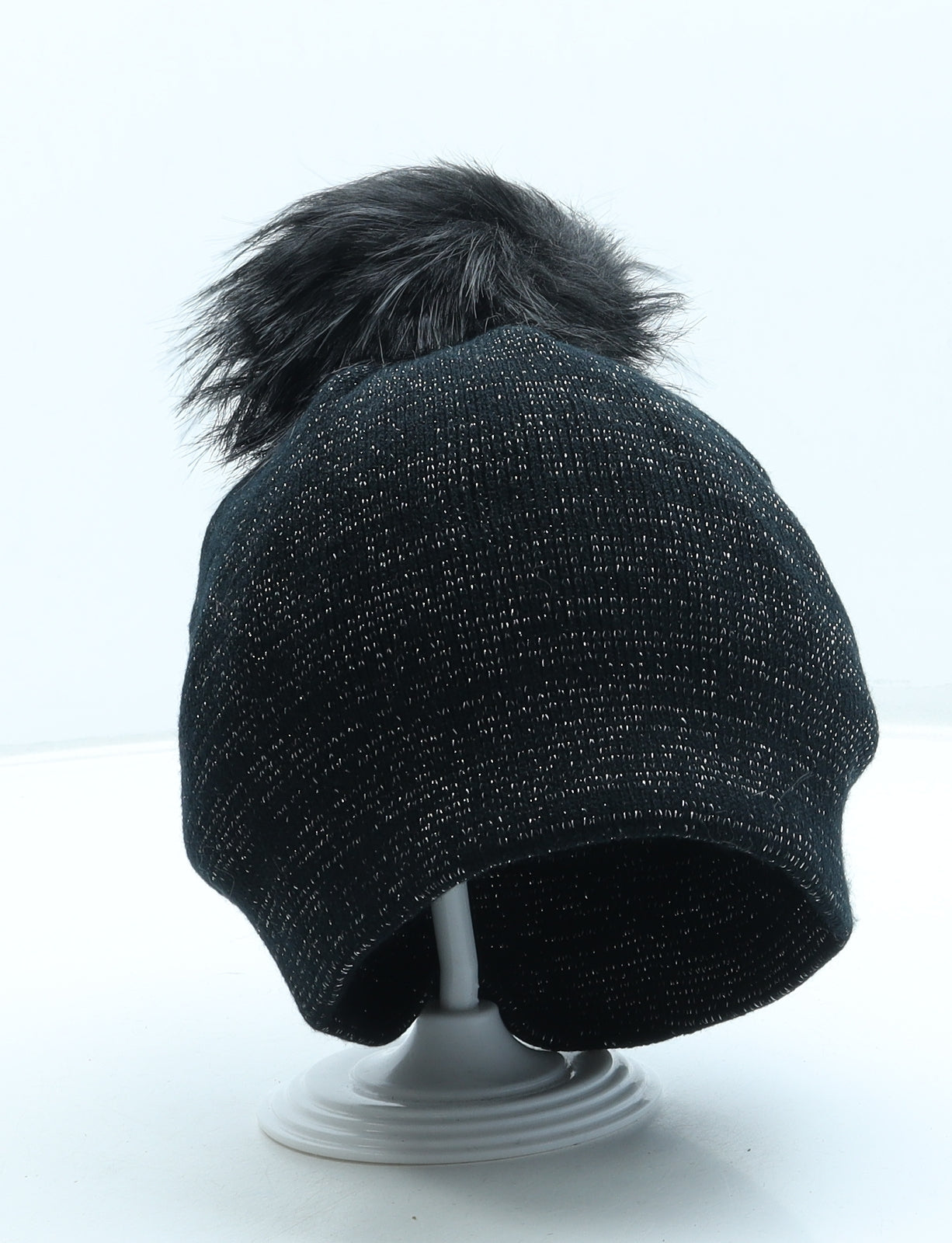 SheIn Womens Black Acrylic Bobble Hat One Size - Pom Pom