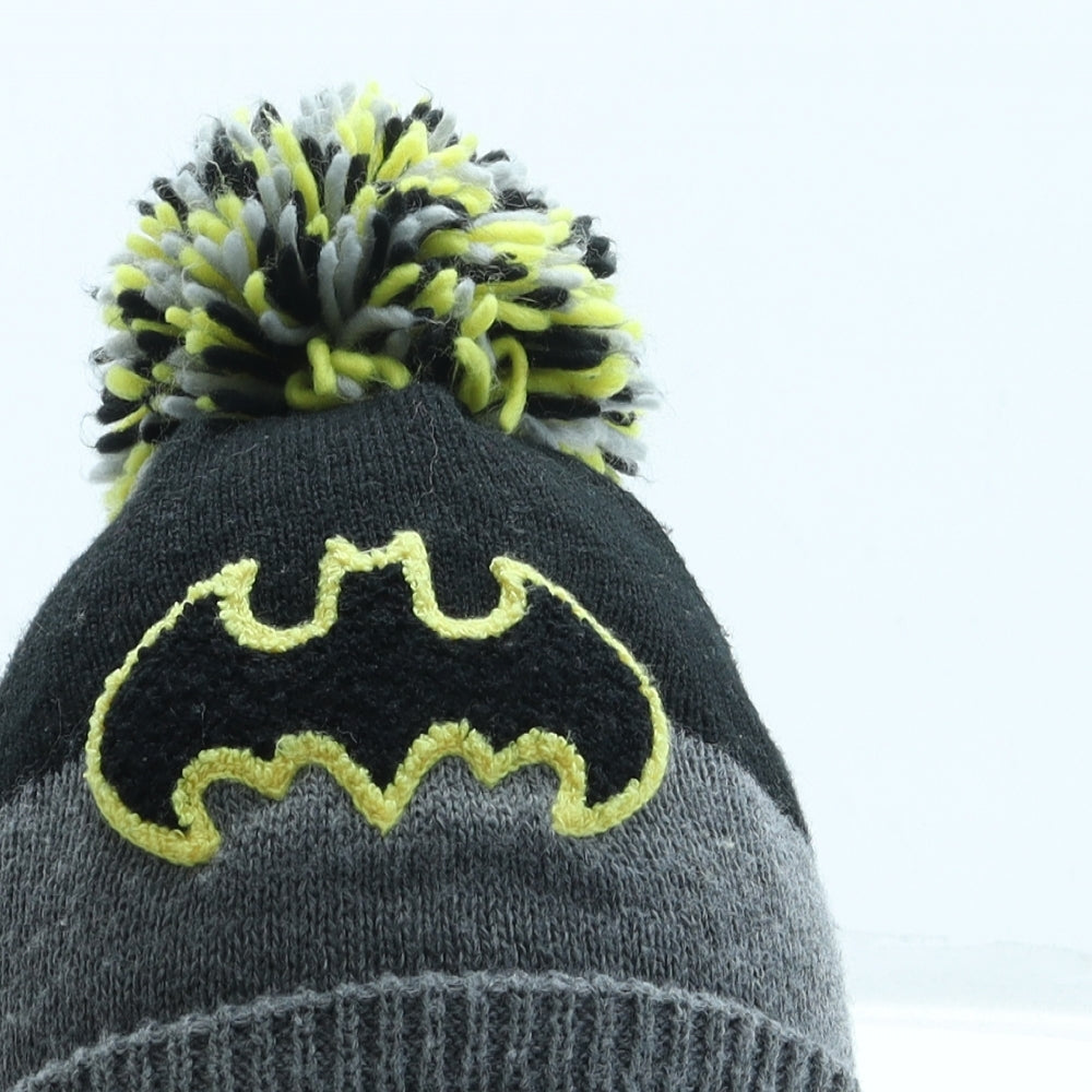 George Boys Grey Acrylic Bobble Hat One Size - Batman