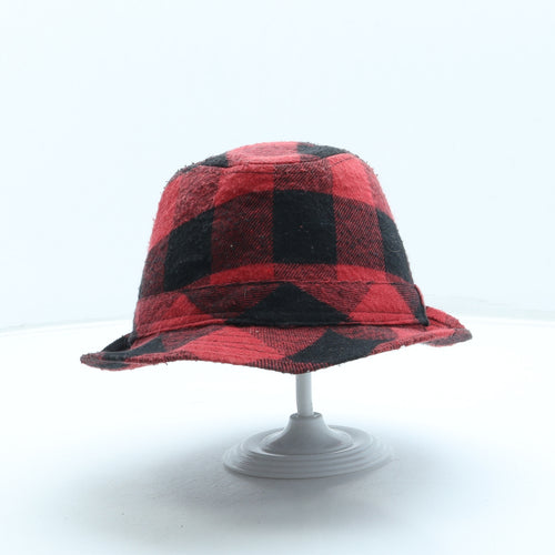Primark Boys Red Plaid Polyester Fedora Size S