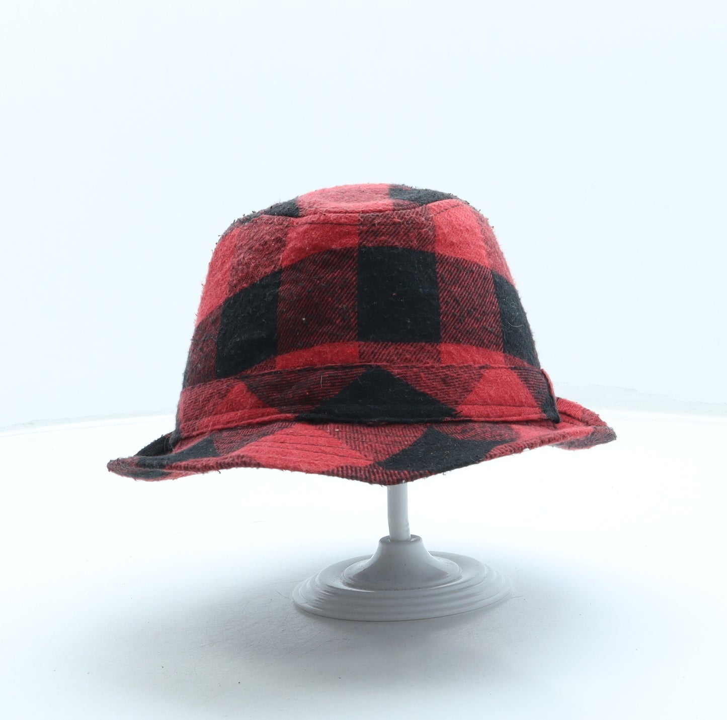 Primark Boys Red Plaid Polyester Fedora Size S