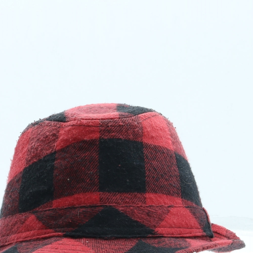 Primark Boys Red Plaid Polyester Fedora Size S
