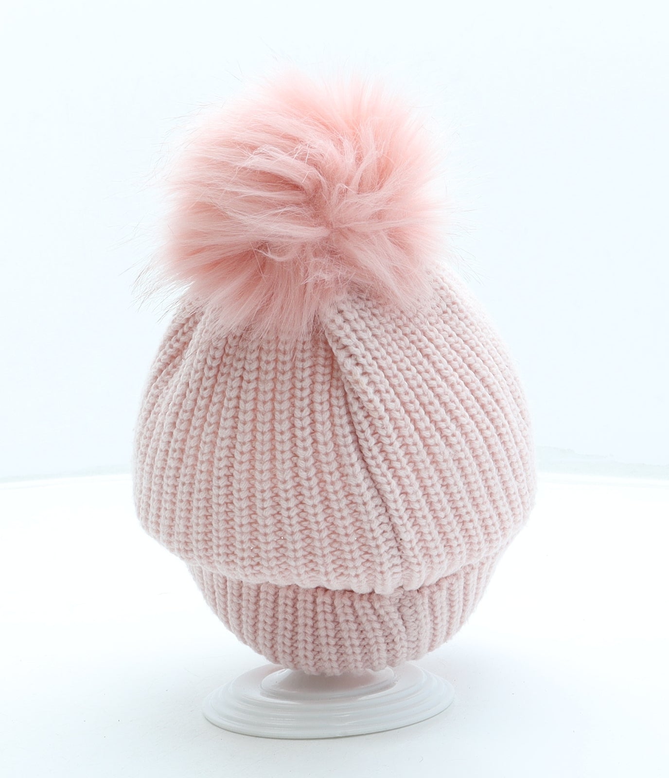 DREAMER Girls Pink Acrylic Bobble Hat One Size - H Initial