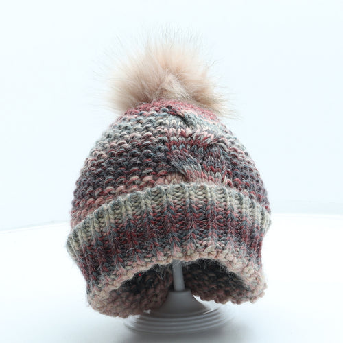 Dunnes Stores Womens Pink Acrylic Bobble Hat One Size - Pom Pom