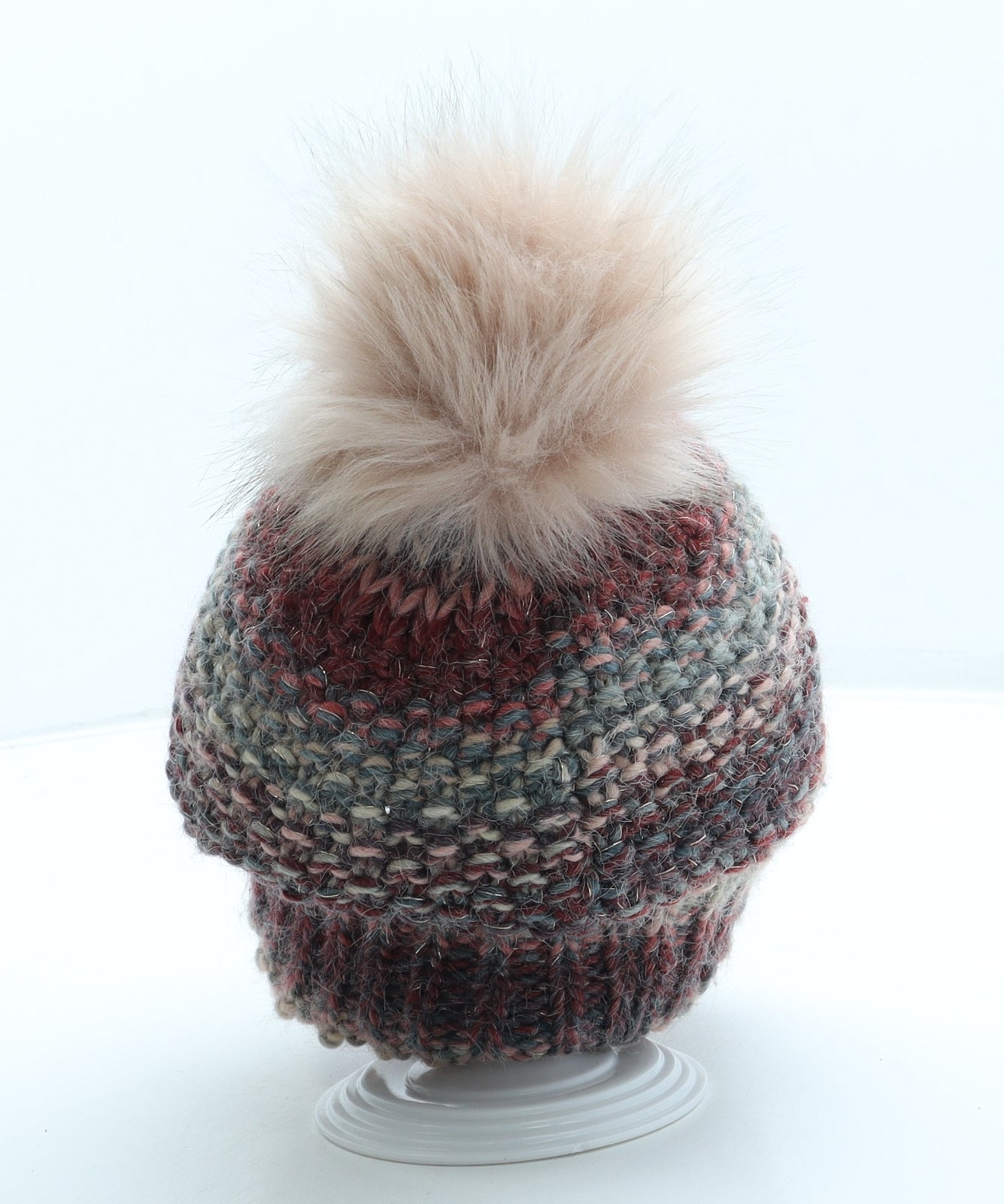 Dunnes Stores Womens Pink Acrylic Bobble Hat One Size - Pom Pom