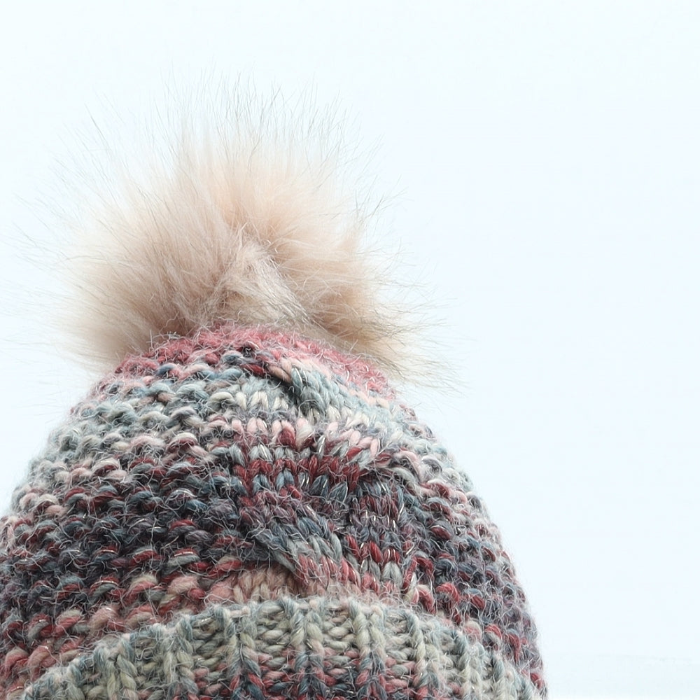 Dunnes Stores Womens Pink Acrylic Bobble Hat One Size - Pom Pom