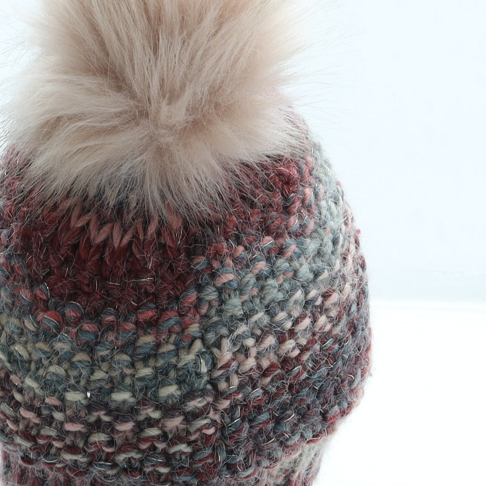 Dunnes Stores Womens Pink Acrylic Bobble Hat One Size - Pom Pom