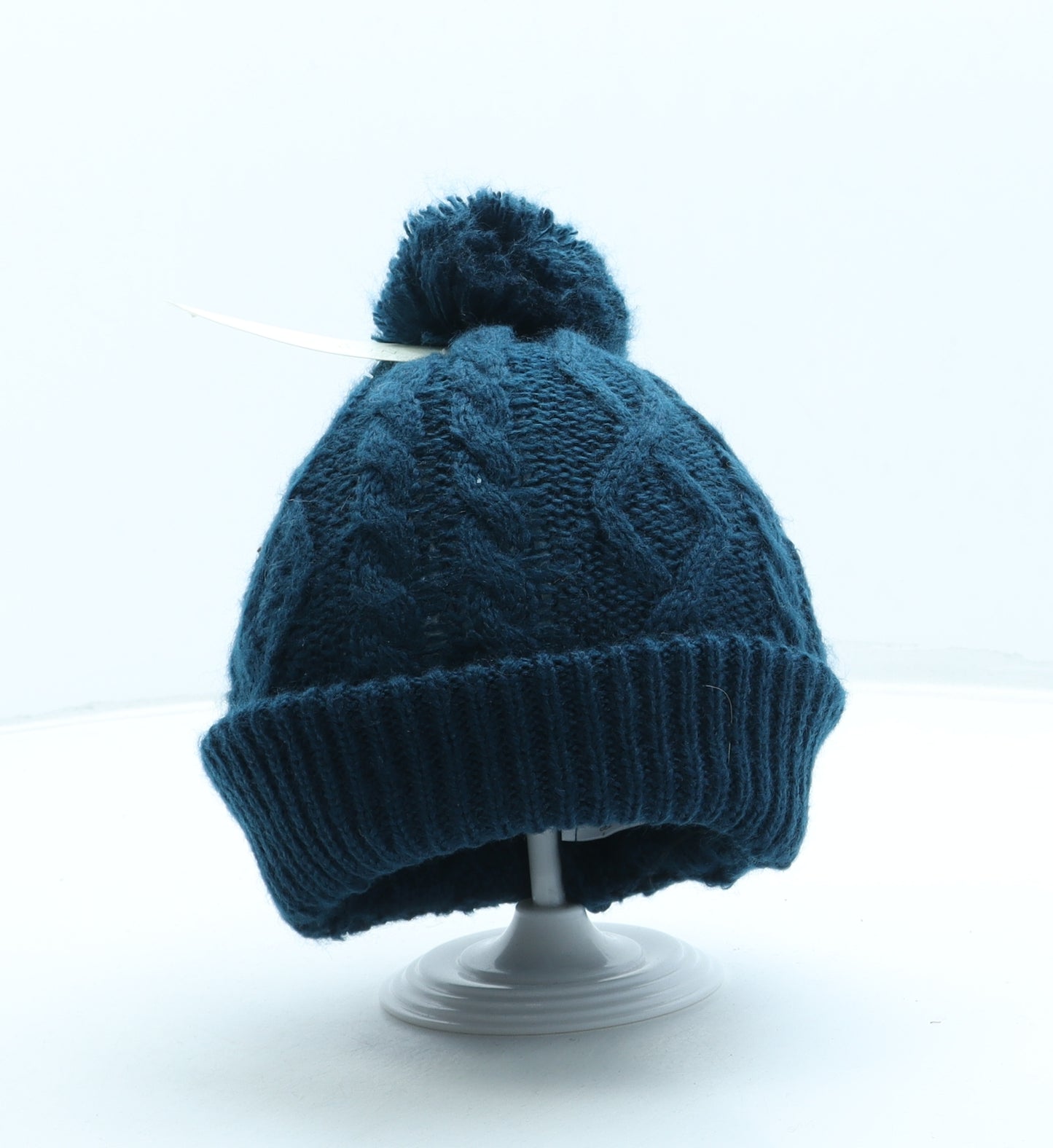 New Look Womens Blue Acrylic Bobble Hat One Size - Pom Pom