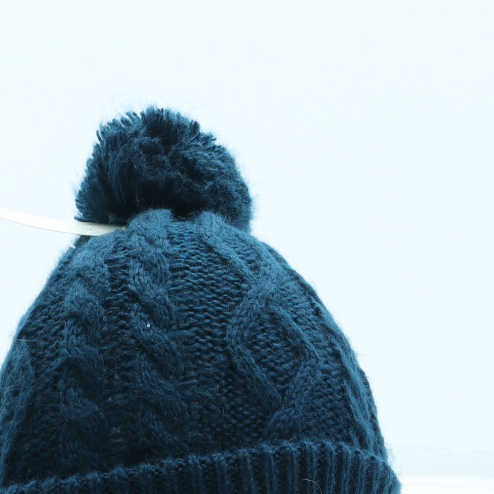 New Look Womens Blue Acrylic Bobble Hat One Size - Pom Pom