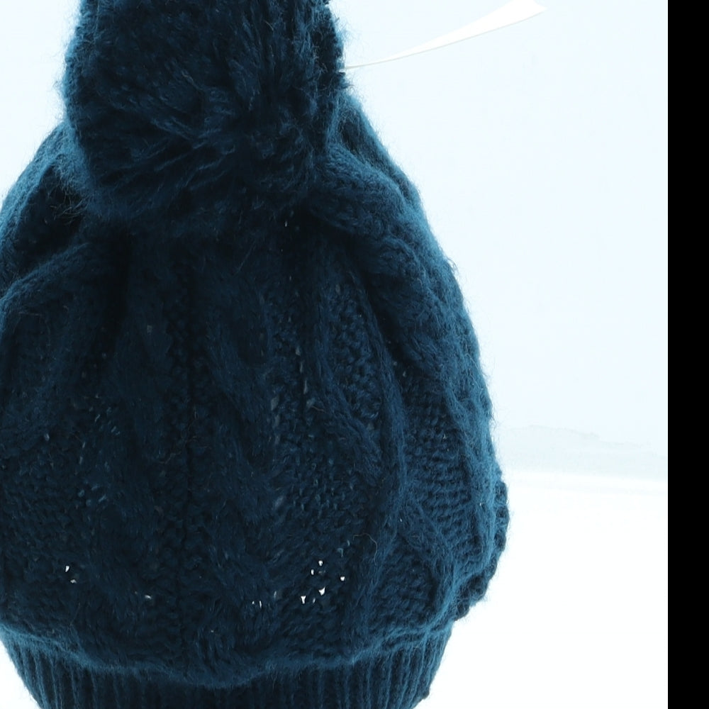 New Look Womens Blue Acrylic Bobble Hat One Size - Pom Pom
