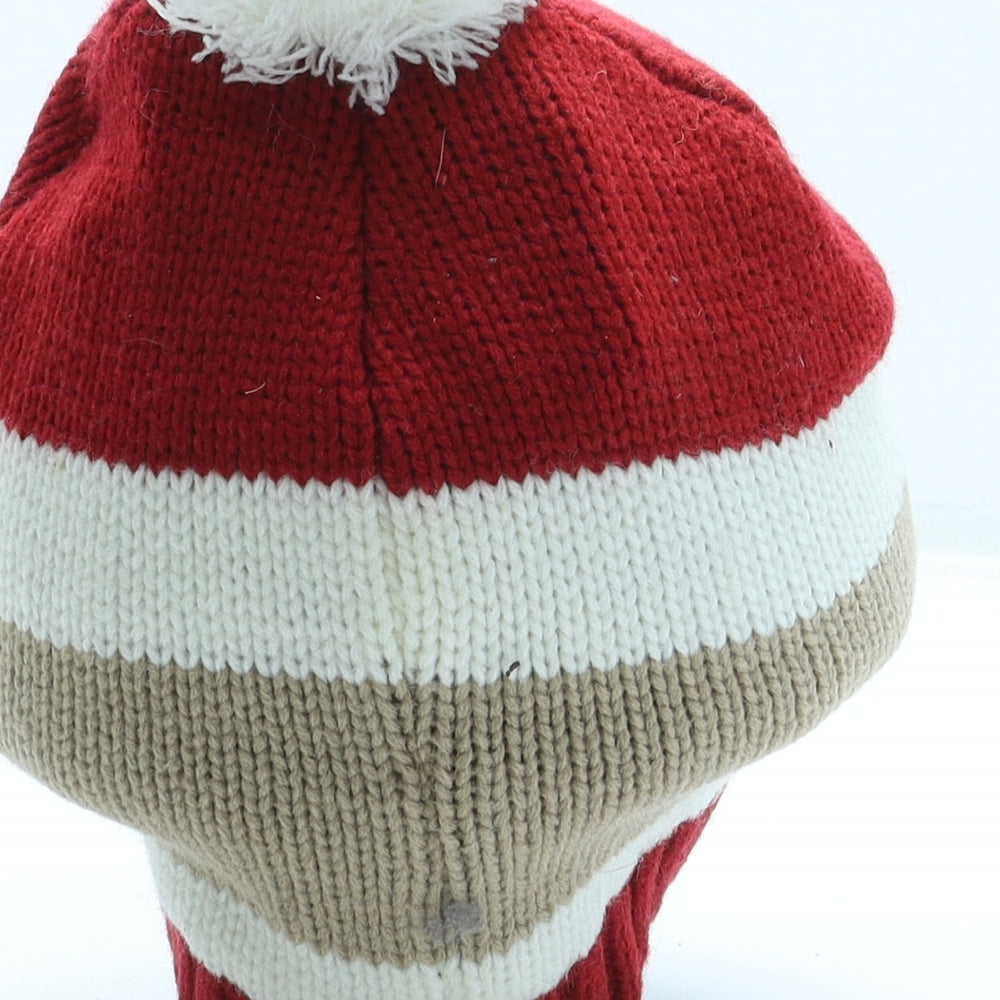 Great Christmas Womens Red Acrylic Bobble Hat One Size - Santa