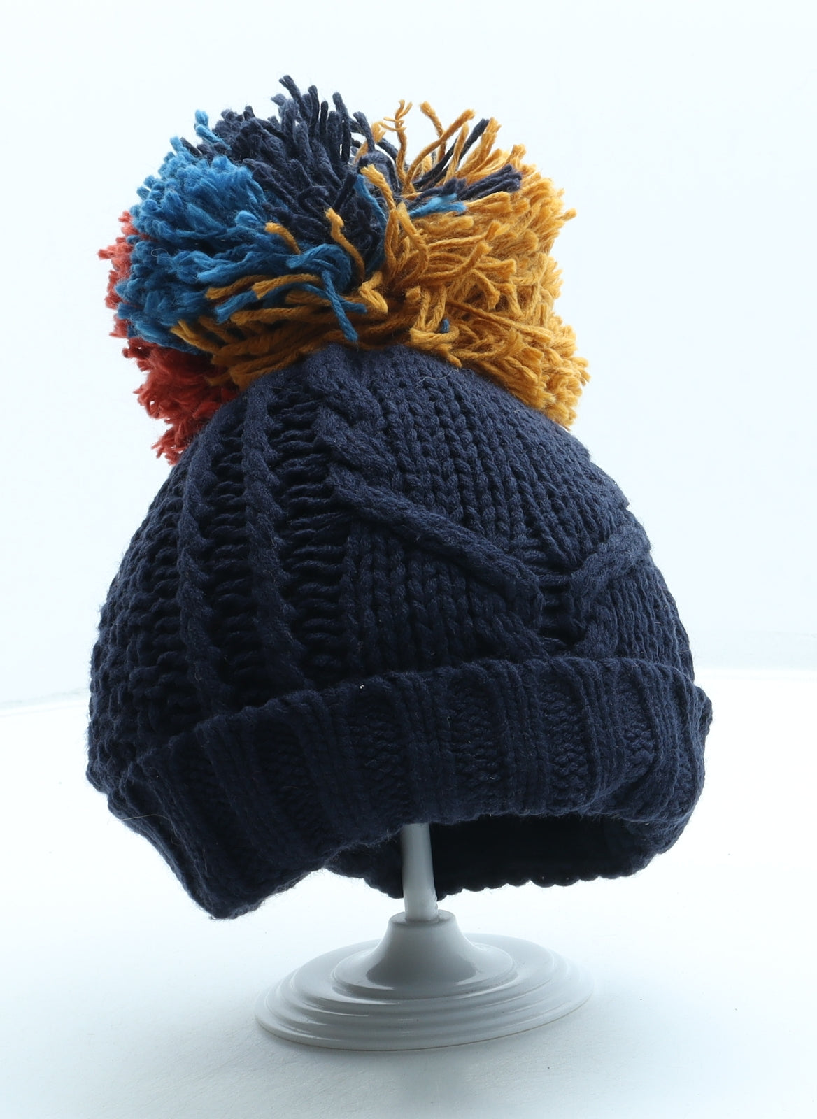 NEXT Boys Blue Acrylic Bobble Hat One Size - Pom Pom