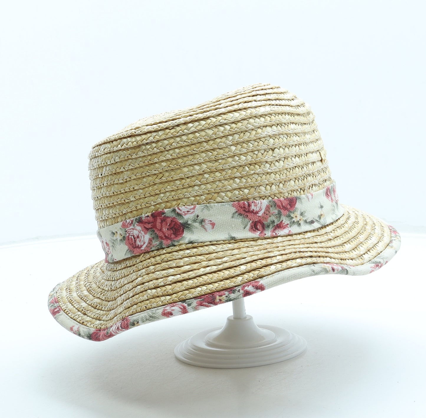 Atmosphere Womens Beige Floral Straw Sun Hat One Size