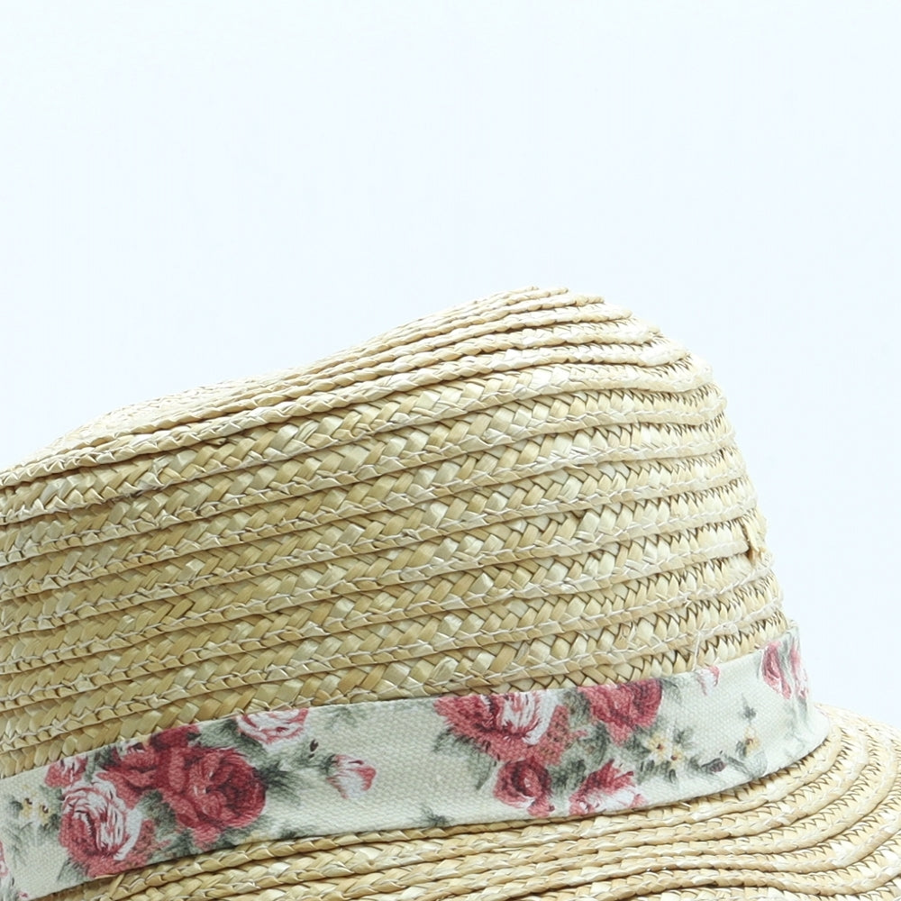 Atmosphere Womens Beige Floral Straw Sun Hat One Size