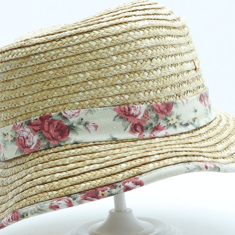 Atmosphere Womens Beige Floral Straw Sun Hat One Size