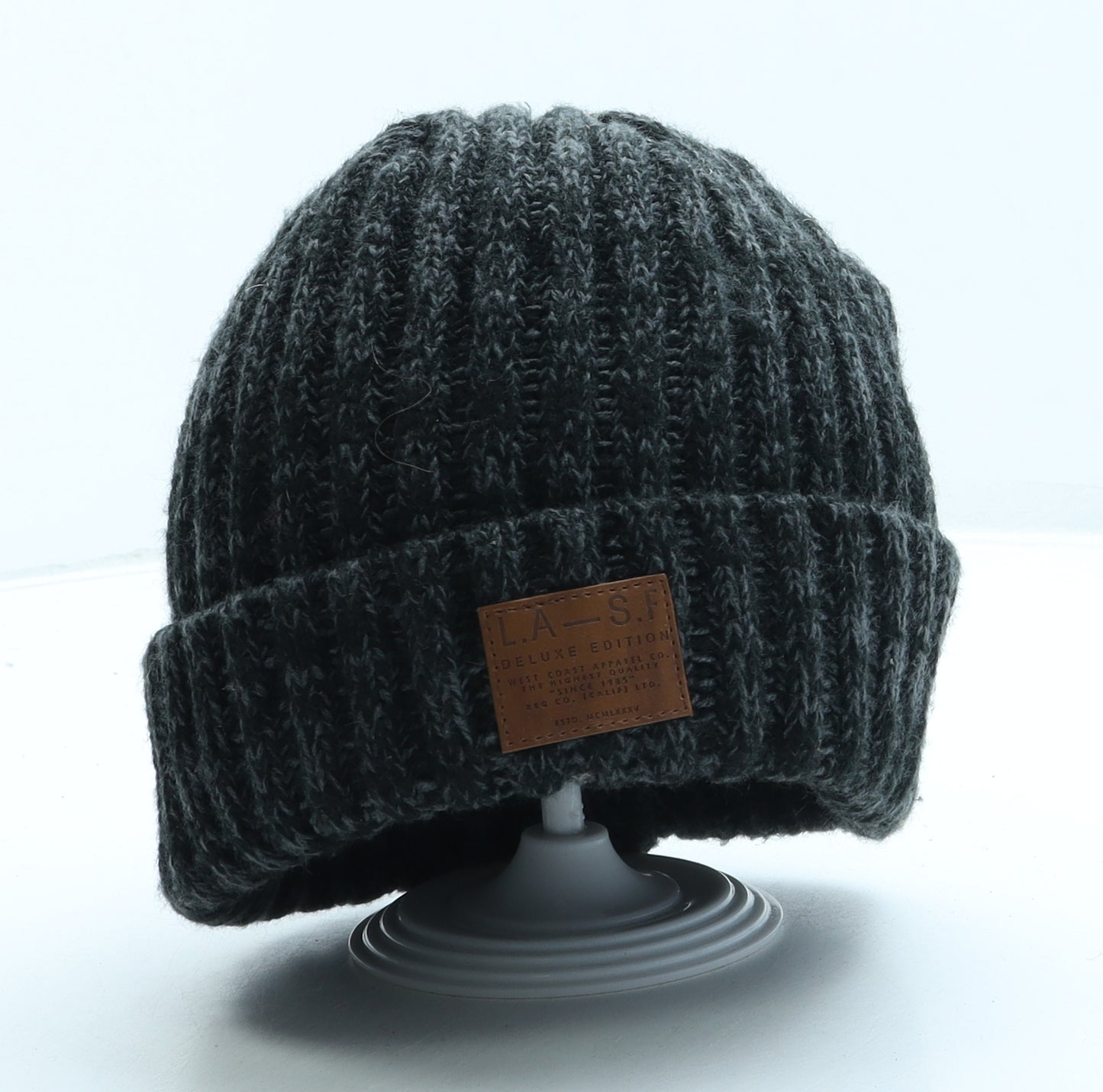 LA to SF Mens Black Acrylic Beanie One Size