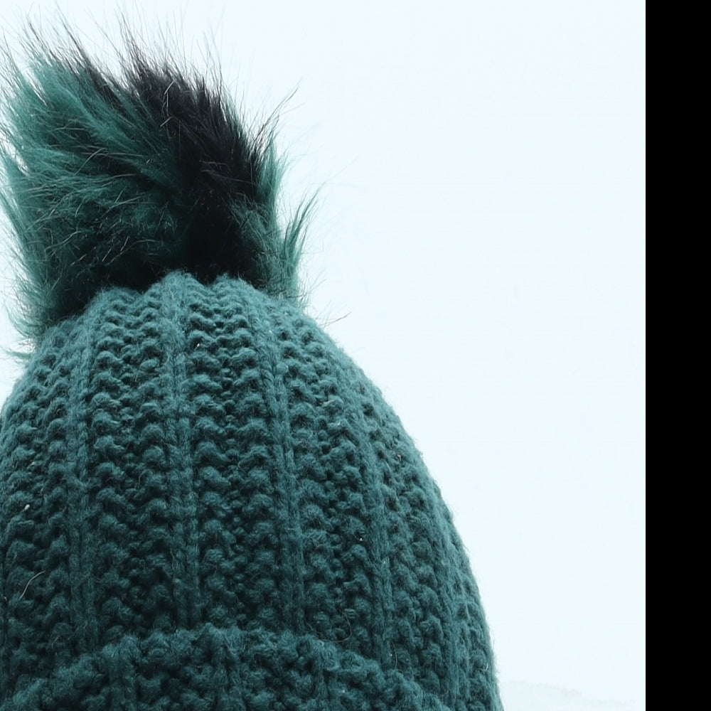 Primark Womens Green Acrylic Bobble Hat One Size - Pom Pom