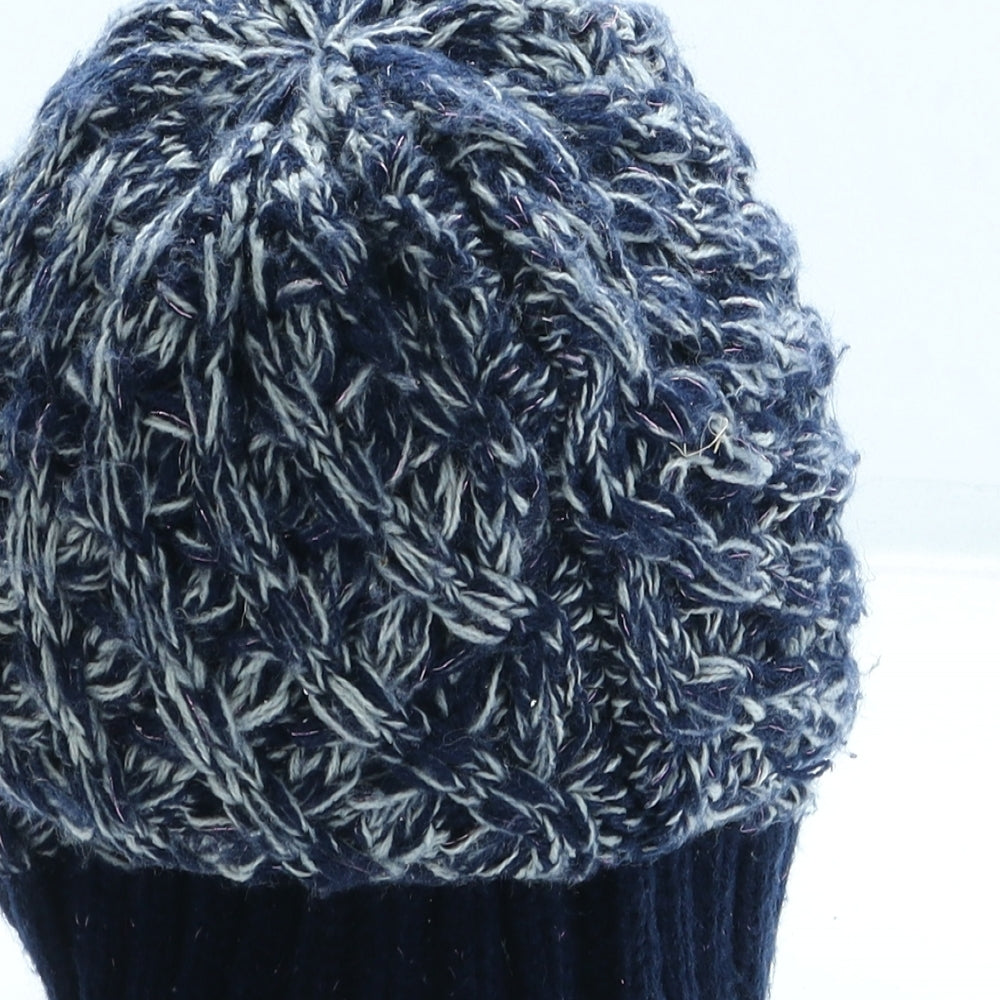 Horseware Girls Blue Acrylic Beanie One Size - Flower