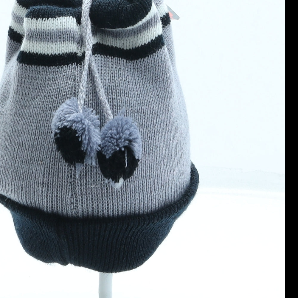 Storm Warmers Boys Grey Acrylic Bobble Hat One Size - Teddy Bear