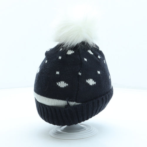Atmosphere Womens Blue Acrylic Bobble Hat One Size - Robin