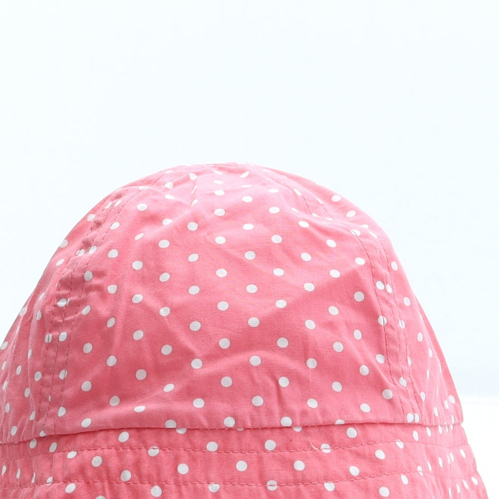 TU Girls Pink Polka Dot Cotton Bucket Hat One Size
