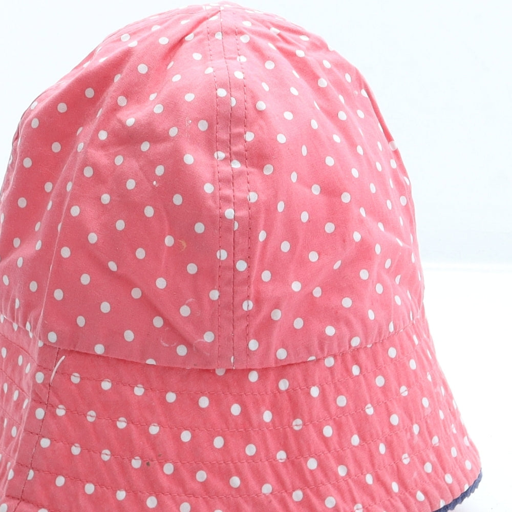 TU Girls Pink Polka Dot Cotton Bucket Hat One Size