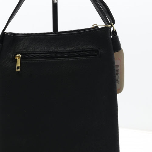 Nicole Brown Womens Black Polyurethane Crossbody Size Medium