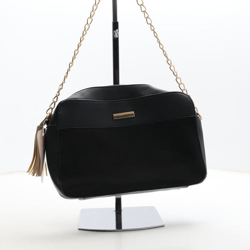 Nicole Brown Womens Black Polyurethane Crossbody Size Medium