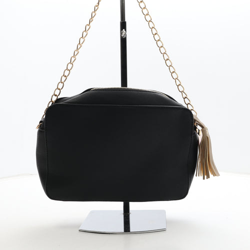 Nicole Brown Womens Black Polyurethane Crossbody Size Medium