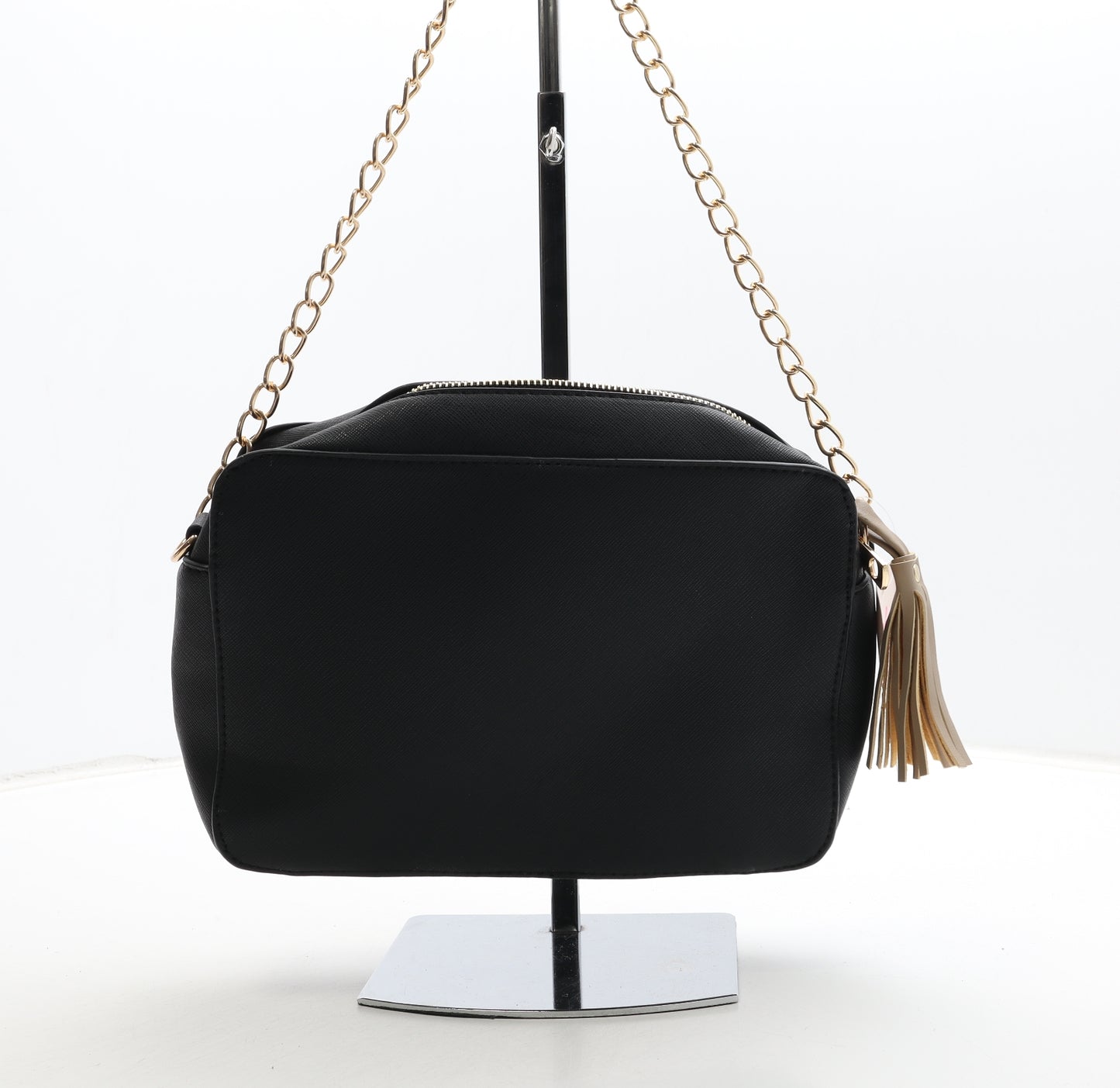 Nicole Brown Womens Black Polyurethane Crossbody Size Medium