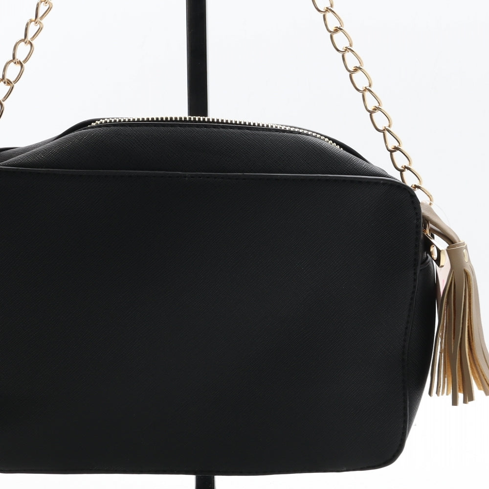 Nicole Brown Womens Black Polyurethane Crossbody Size Medium