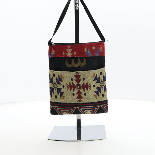 Preworn Womens Multicoloured Geometric Polyester Crossbody Size Small