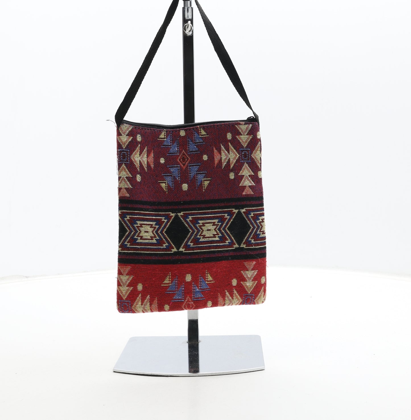 Preworn Womens Multicoloured Geometric Polyester Crossbody Size Small