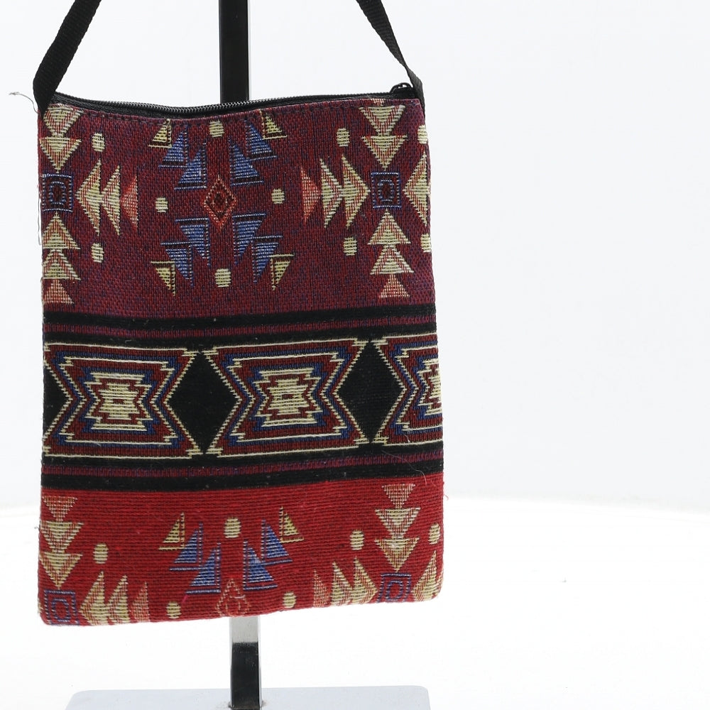 Preworn Womens Multicoloured Geometric Polyester Crossbody Size Small