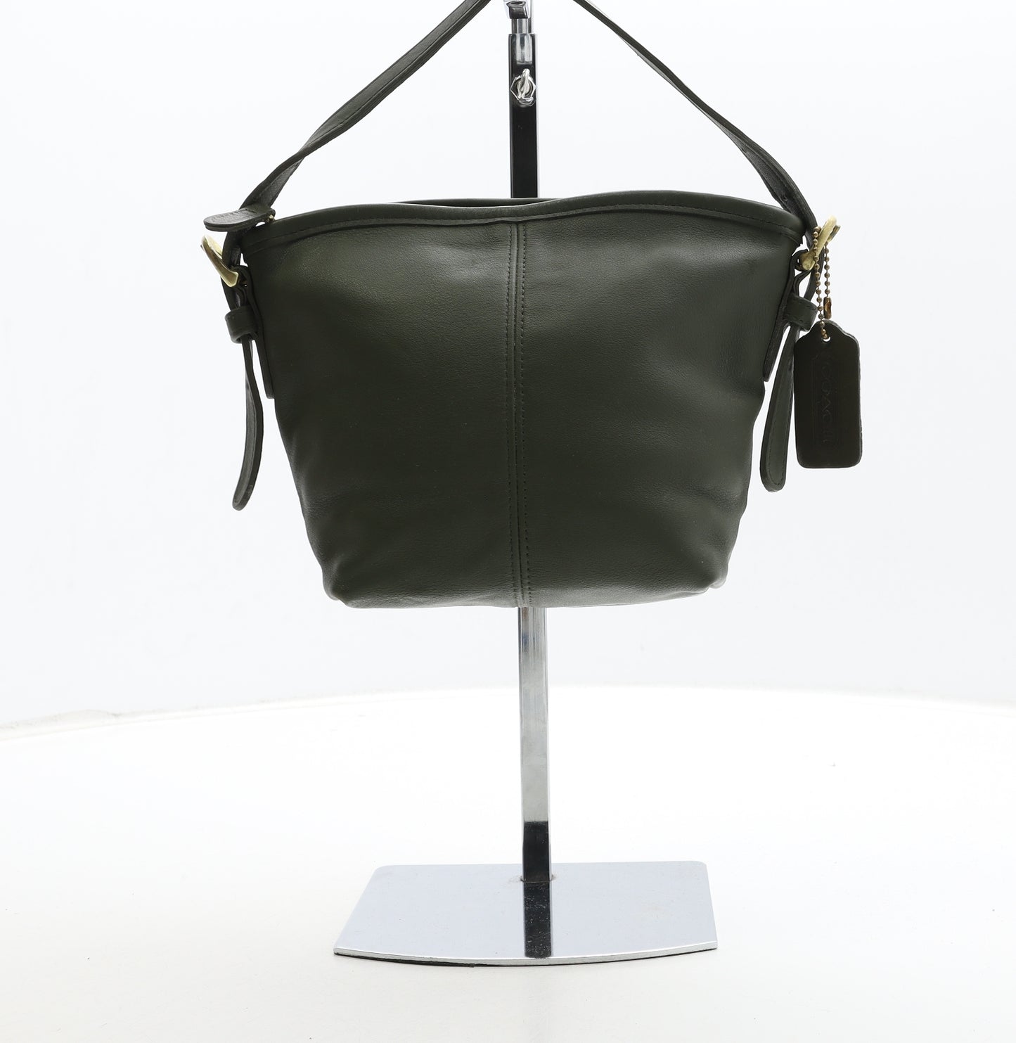 Coach Womens Green Leather Shoulder Bag Size Small