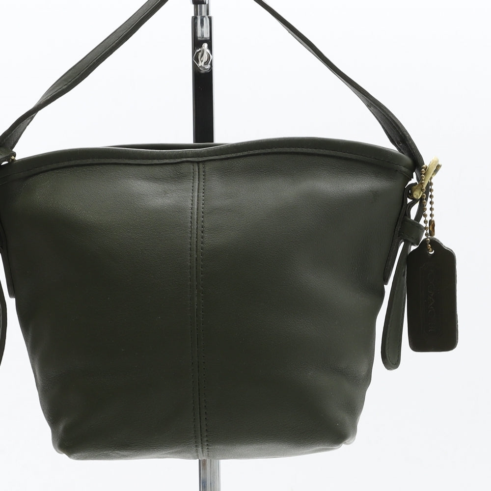 Coach Womens Green Leather Shoulder Bag Size Small