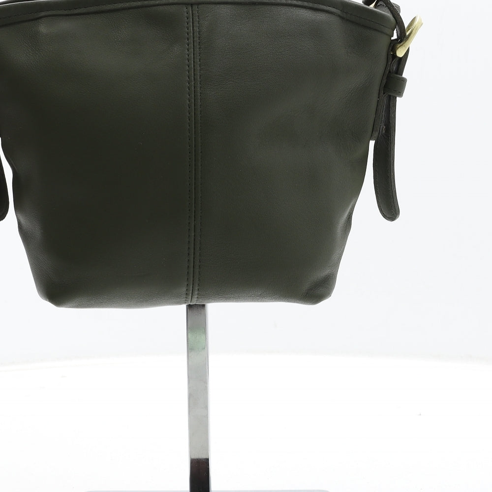 Coach Womens Green Leather Shoulder Bag Size Small