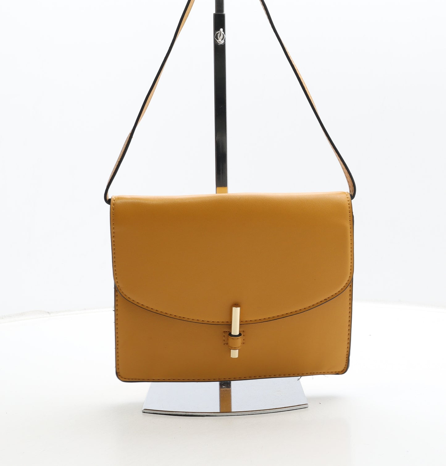 Topshop Womens Mustard Polyurethane Crossbody Size Small