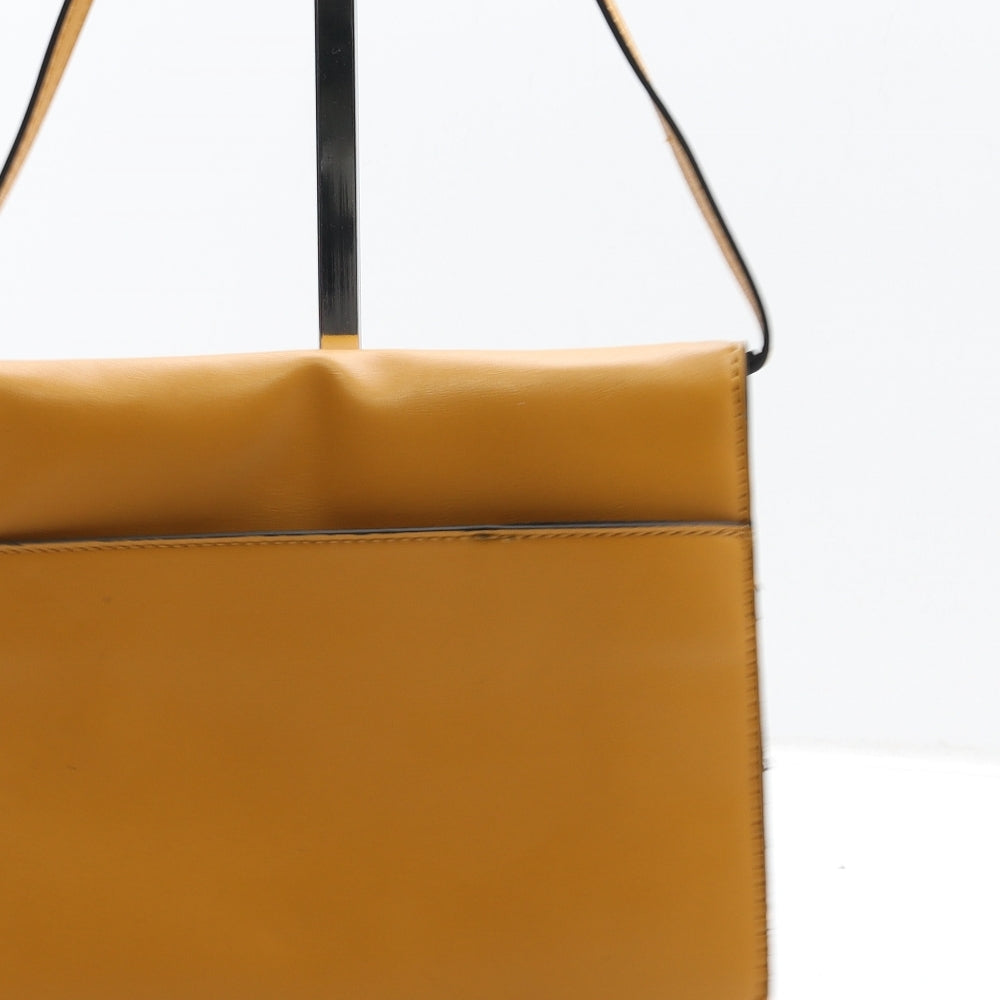 Topshop Womens Mustard Polyurethane Crossbody Size Small