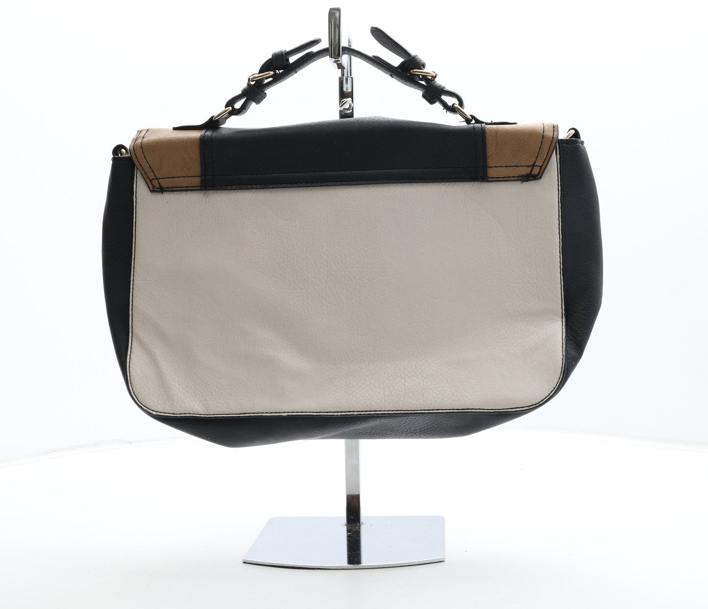 New Look Womens Multicoloured Colorblock Polyurethane Satchel Size Medium