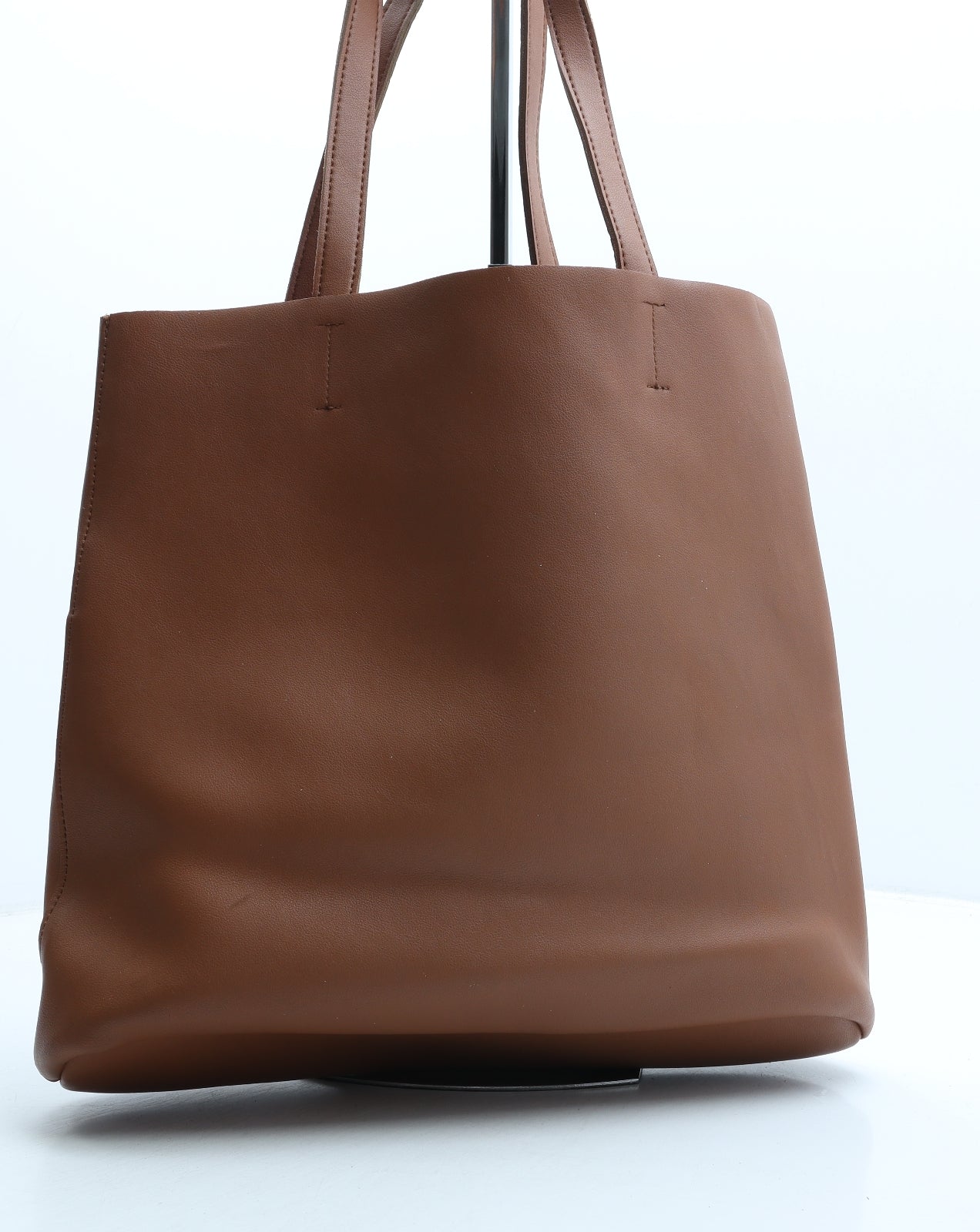 Claudia Canova Womens Brown Polyurethane Top Handle Bag Size Large