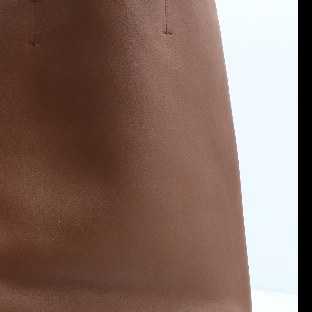 Claudia Canova Womens Brown Polyurethane Top Handle Bag Size Large