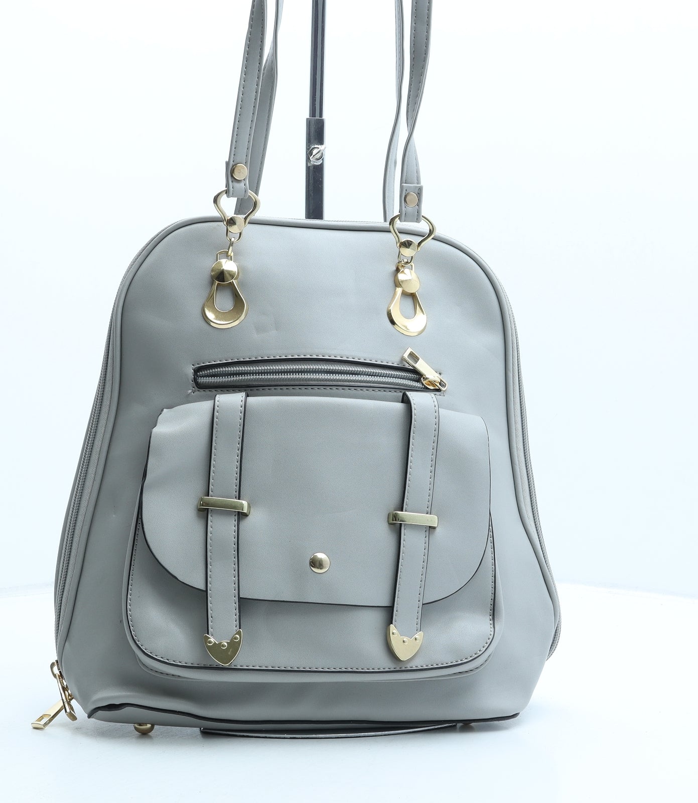 Preworn Womens Grey Polyester Backpack Size Large