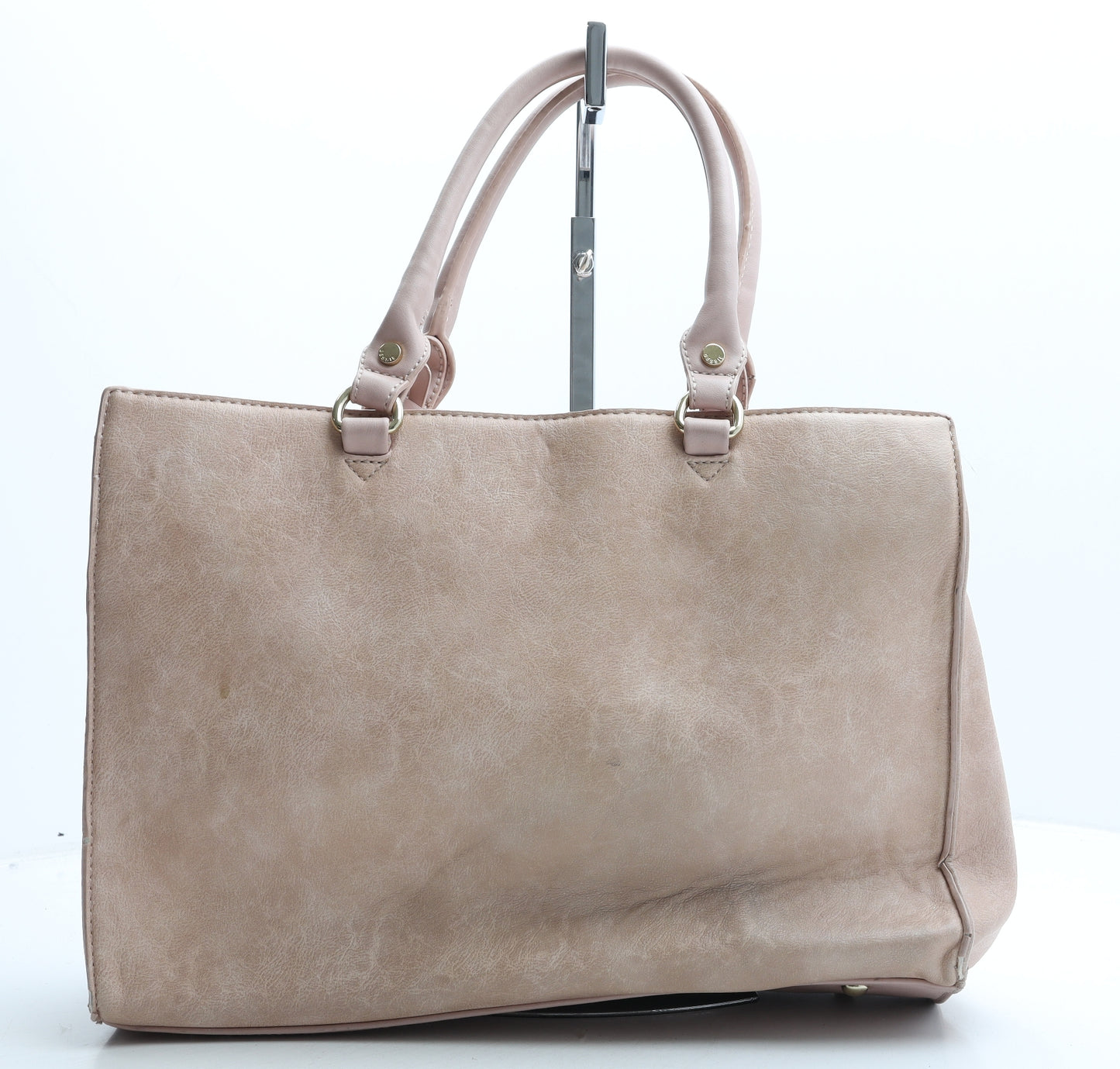 Bessie London Womens Pink Polyurethane Top Handle Bag Size Medium