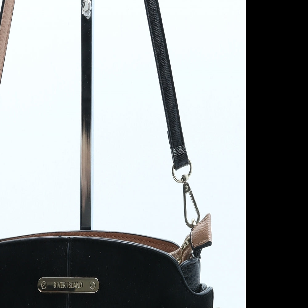 River Island Womens Black Polyurethane Crossbody Size Small