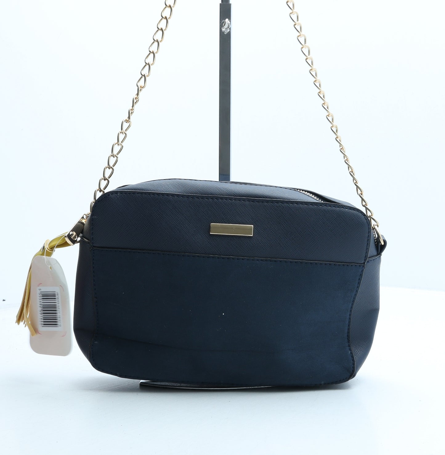 Nicole Brown Womens Blue Polyurethane Crossbody Size Small