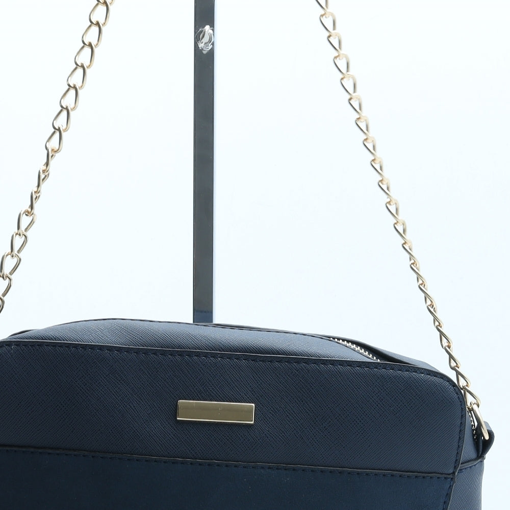 Nicole Brown Womens Blue Polyurethane Crossbody Size Small