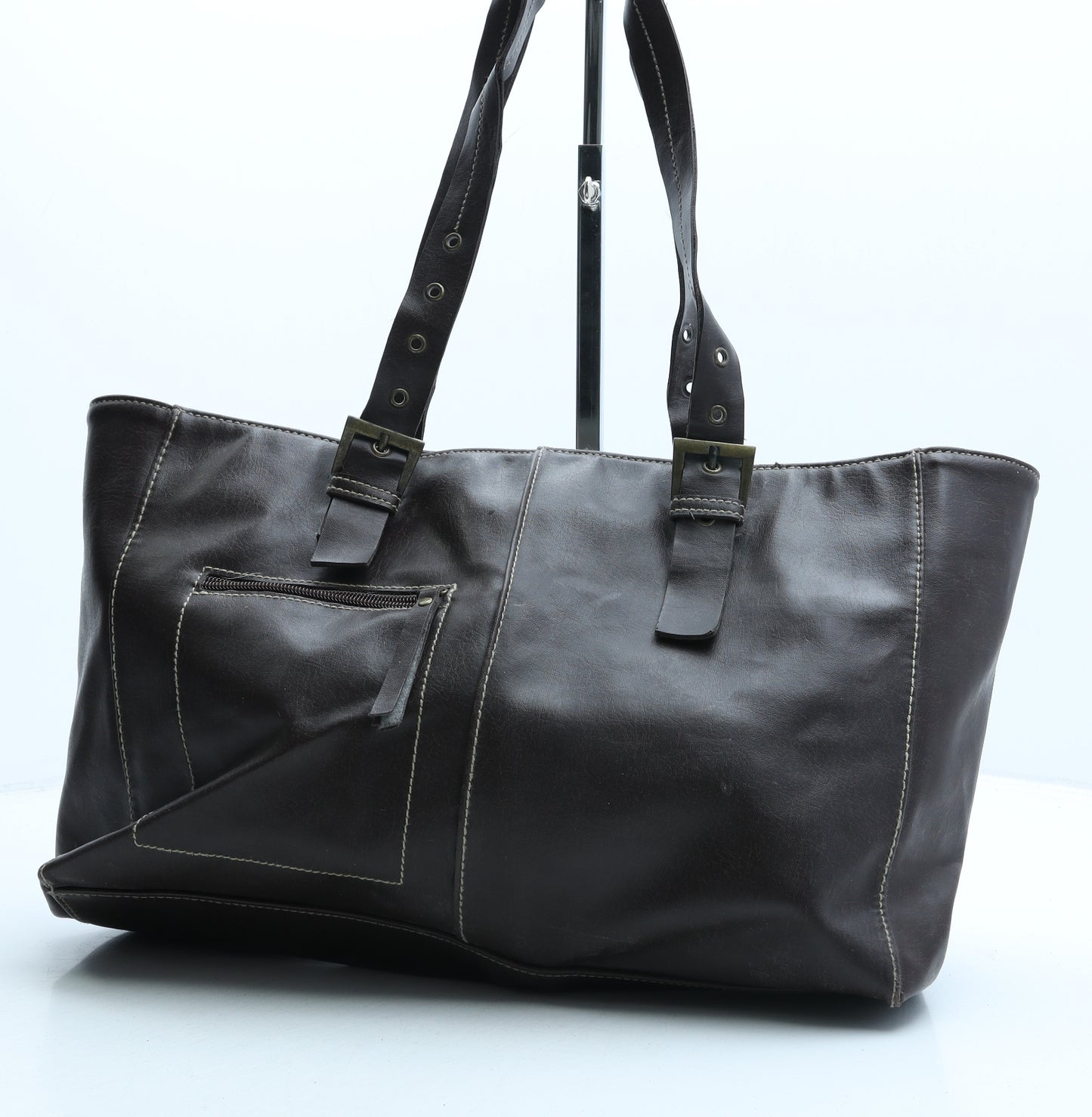 Preworn Womens Brown PVC Tote Size Large